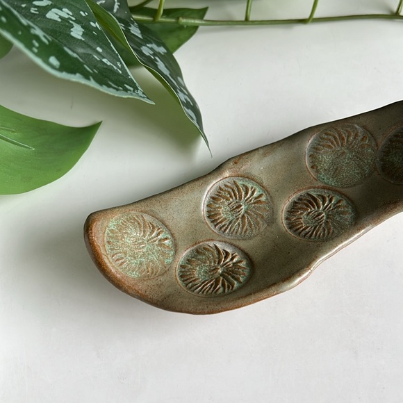 Handmade Pottery Trinket Jewelry Dish Abstract Decor Vintage - Picture 13 of 14